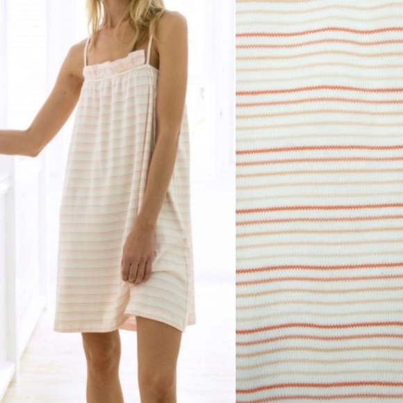 LAKE Other - Lake Pajamas Pima Ruffle Nightgown Bellini Ombre Stripe Cotton